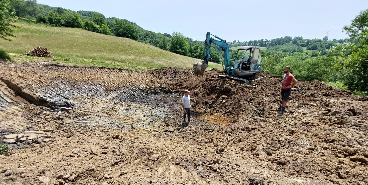 Vijver onder constructie